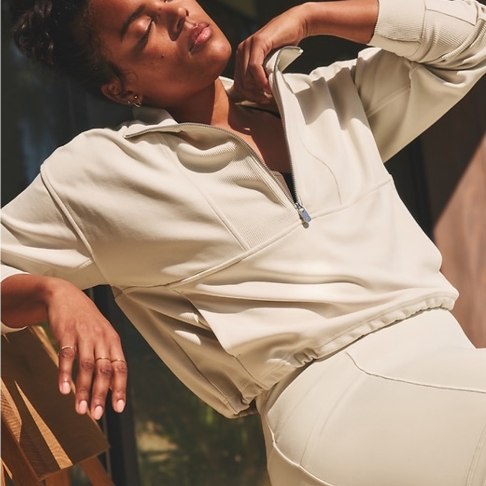 Athleta seasoft rib 1/4 zip popover